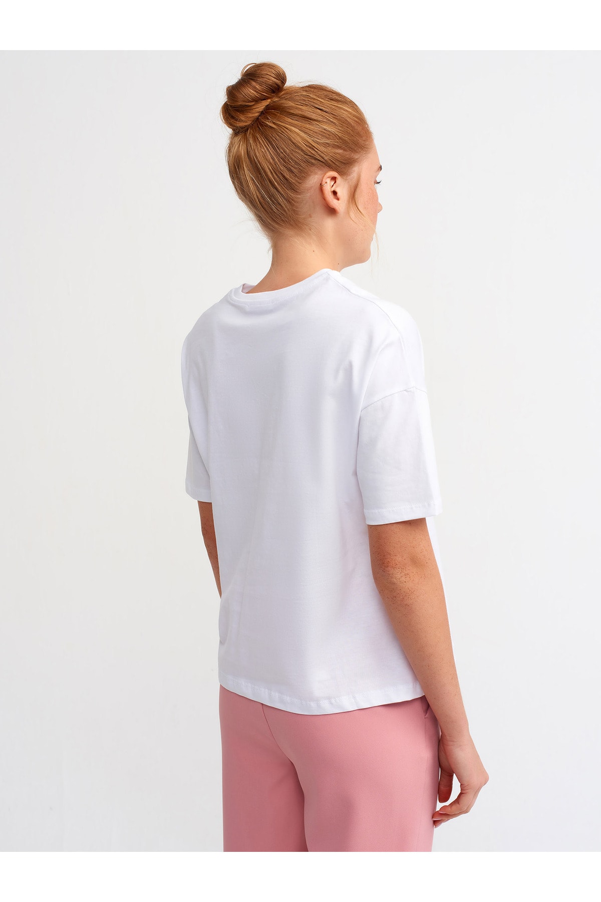 Kadın Beyaz Basic T-shirt 3683